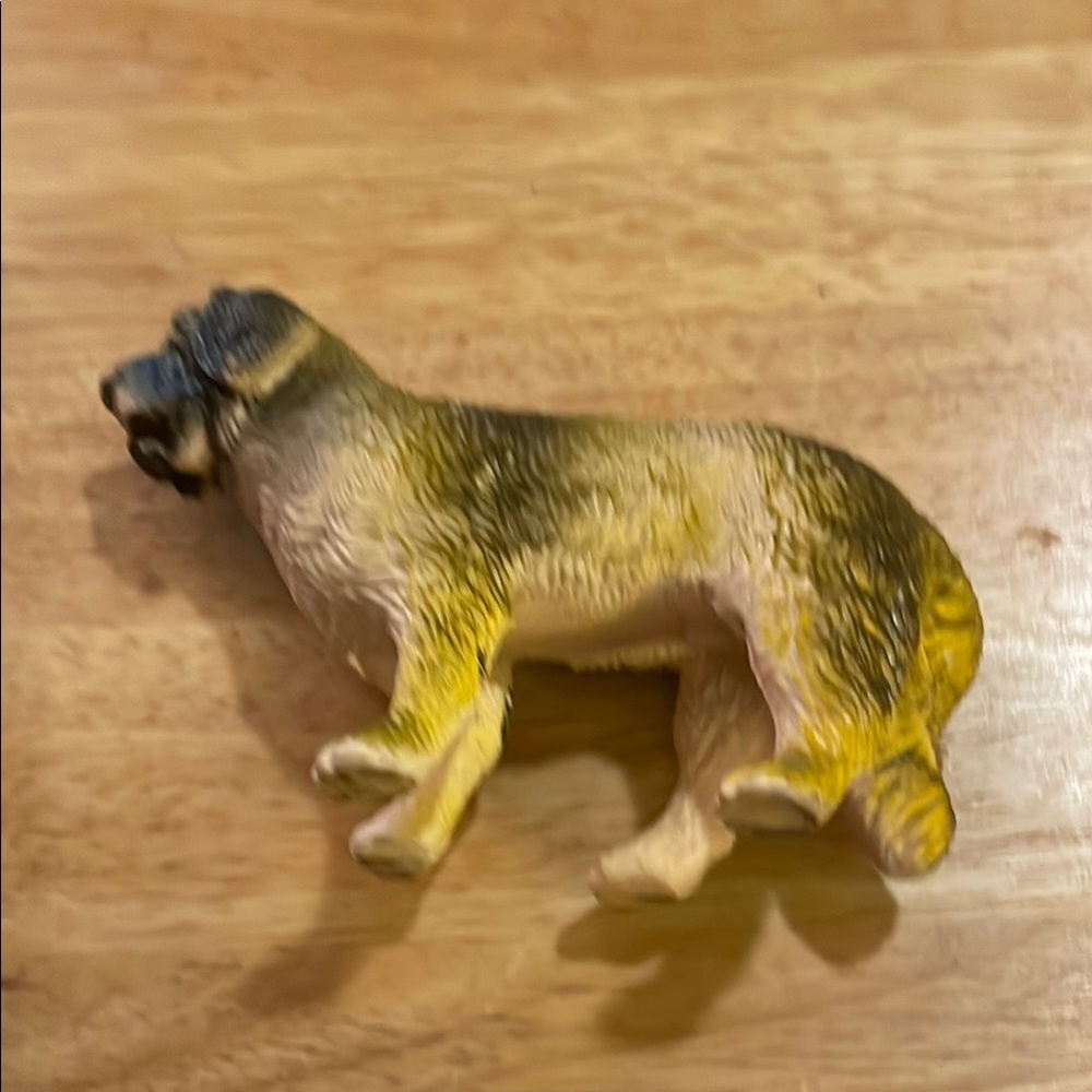 Yellow and Brown rubber Dog Figurine